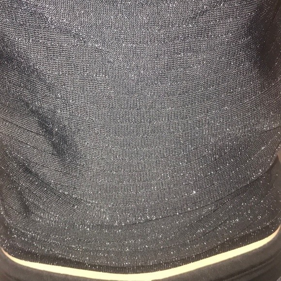 90s Cache Cow Neck Tank Black Layered Ribbed Knit Shimmer Size M - Picture 14 of 16